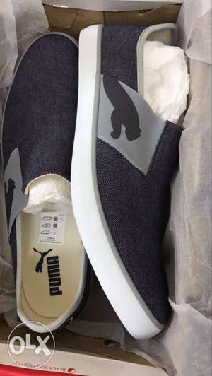 Black-and-white Puma Slip-on Shoes