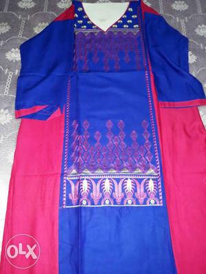 Blue And Pink Korean Hanbok Dress