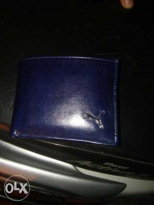 Blue Puma Leather Bi-fold Wallet