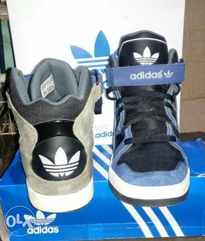 Blue-and-black Adidas High-top Sneakers