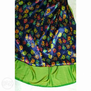 Blue-and-green Floral Textile