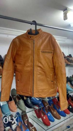 Brand New TAN color leather Jacket for Sale Size