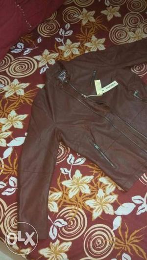 Diesel Brown leather jacket unused jacket Latest