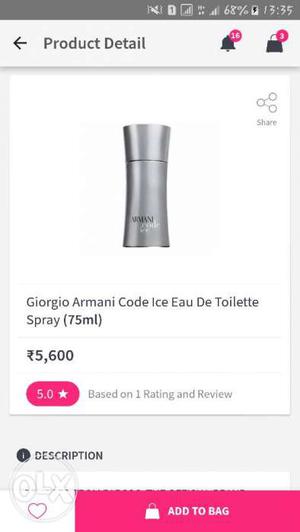 Giorgio Armani Code Ice Eau De Toilette Spray 75 Ml brand