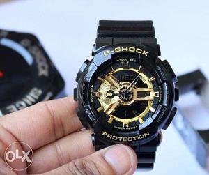 Gold And Black Casio G-Shock Digital Chronograph