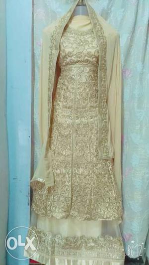 Golden Dress material ghagra work