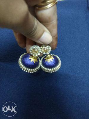 Hand made thread earrings for very less price