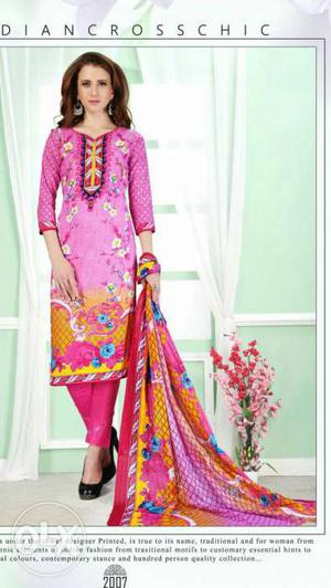 Karachi cotton dress with cotton duppata