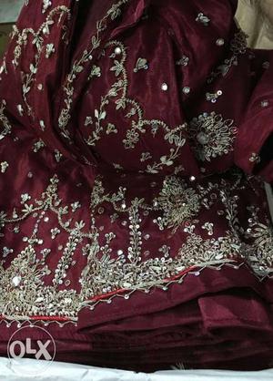 Maroon color custom made very costly lehnga and blouse