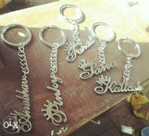 Name keychain available in gold & silver