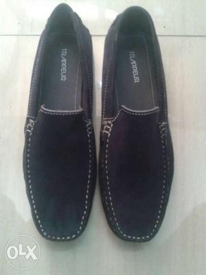 Pair Of Black Suede Trappeur Loafers