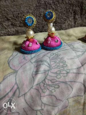 Pair Of Purple Jhumka Earrings