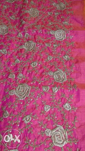 Pink colour fabric one meter.very beautiful full