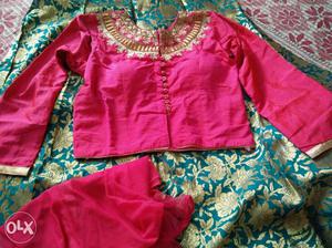 Pink green lenhenga
