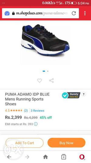 Puma Adamo IDP Blue Men's Running Sports Shoes Screenshot