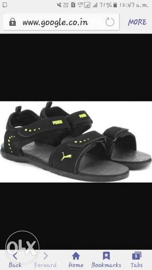 Puma sandals looking brand new(black with lime