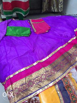 Purple And Brown Sari