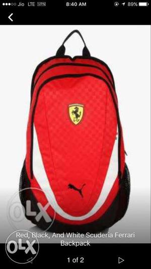 Red And White Puma Ferrari Backpack Screenshot
