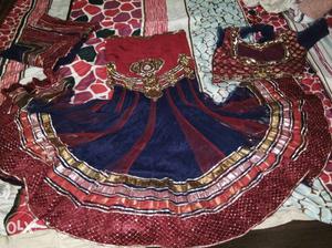 Red, Blue, And Brown Traditional Dress