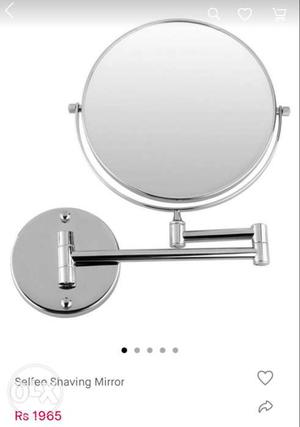 Round Silver Shaving Mirror