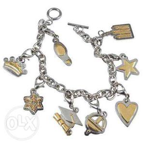 Silver And Gold Charm Bracelet