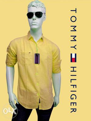 Tommy Hilfiger Brand New Jute Linen Plain Shirts