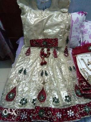 White And Red Floral Traditional Dress