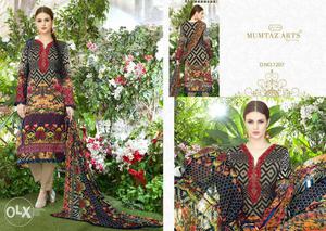 Women's Black And Red Floral Salwar Kameez Dress Collage