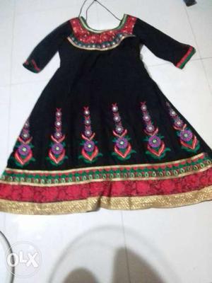 Women's Black And Red Traditional Dress