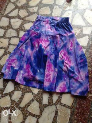 Women's Blue And Pink Skirt