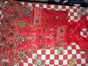 Women's Red And Silver Beaded Dress