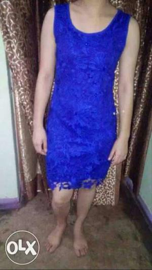 Women's Royal-blue Sleeveless Bodycon Dress