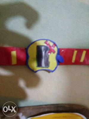 Yellow, Blue, And Red Apple-themed Digital Watch