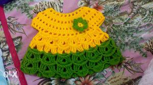 Baby frock, baby dress, crochet frock for 0-3 month old