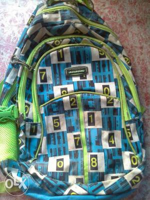 Blue, White, And Green Backpack
