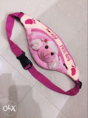 Cute waist pouch, pink colour, size: adjustable