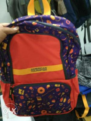 Orange And Purple Backpack