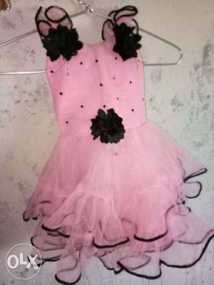 Pink And Black Mini Dress