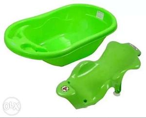 Sunbaby's Large green Bathtub with detatchable sling for