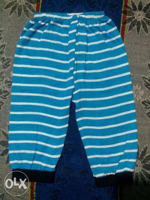 White And Blue Striped Pants