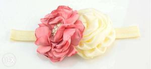 White And Red Roses Headband