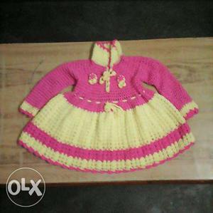 Woollen frock for 3-4 yrs old child,made of soft