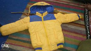 Yellow And Blue Zip-up Jacket