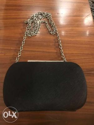 Black And Silver Sling Bag