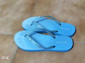 Blue Beneton Rubber Flip-flops