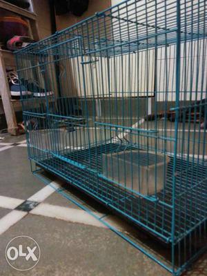 Blue Metal Wire Pet Cage
