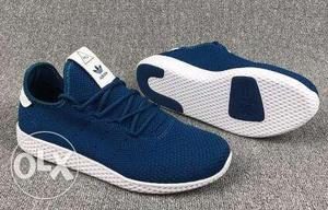 Blue-and-white Adidas Shoes
