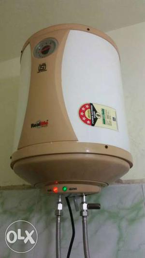 Brown And White Shower Water Heater