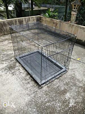 Double Door Dog Cage With Tray Only 1 Month Used Available.