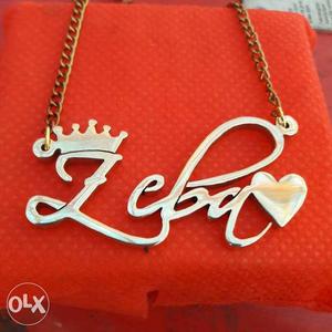 Gold Chain Link With Leba Pendant Necklace